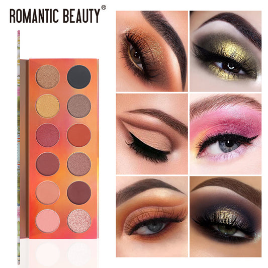 12 Color Dazzle Eye Shadow Palette - Pearlescent Matte Finish