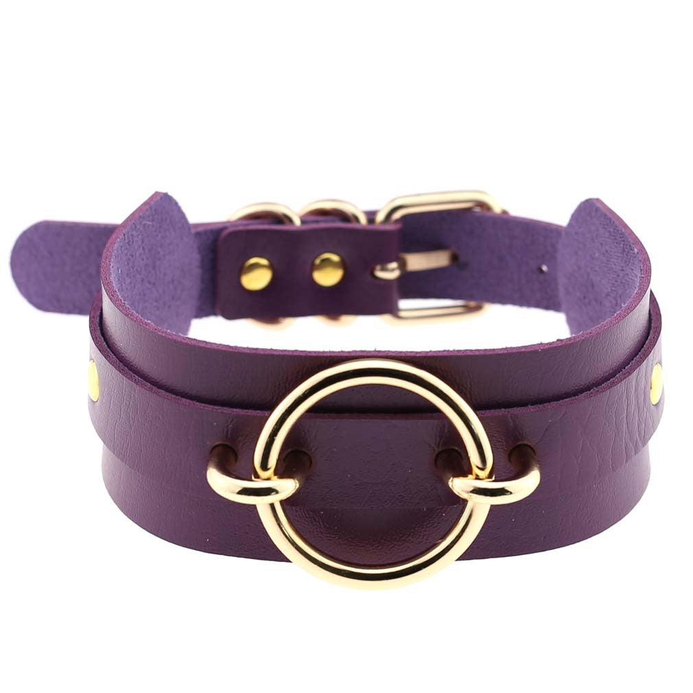 Harajuku Exaggerated PU Leather O-Ring Collar Necklace