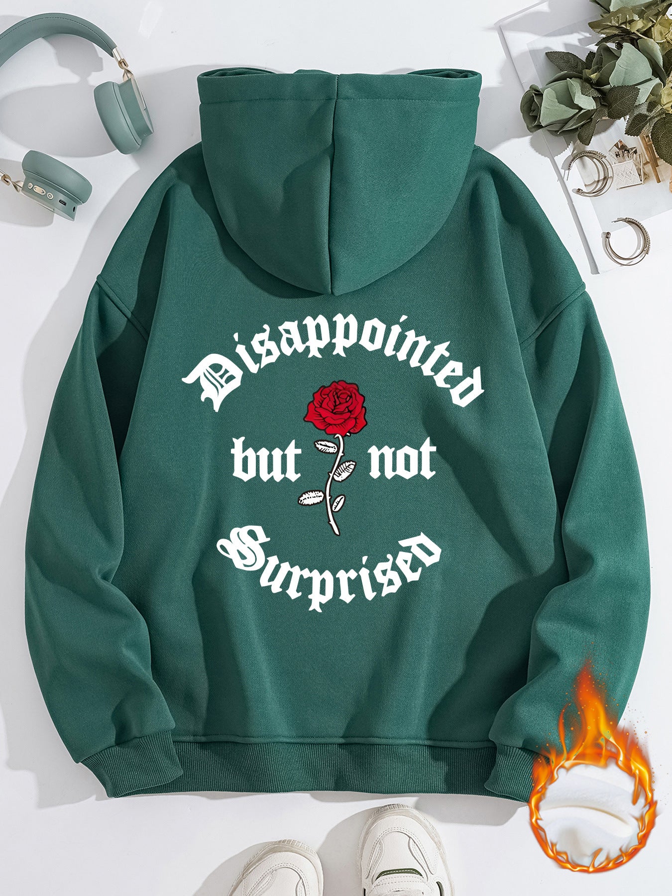 Disappointed Sweatshirt in Harajuku Style with Print and Lantern Sleeves