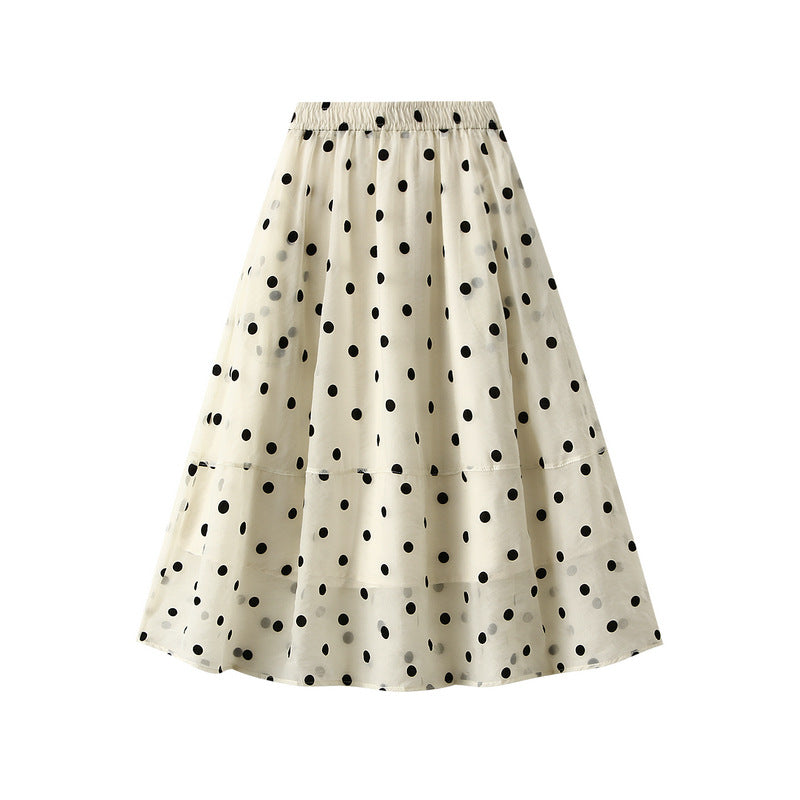 Polka Dot Twilight Cloud Yarn A-Line Skirt