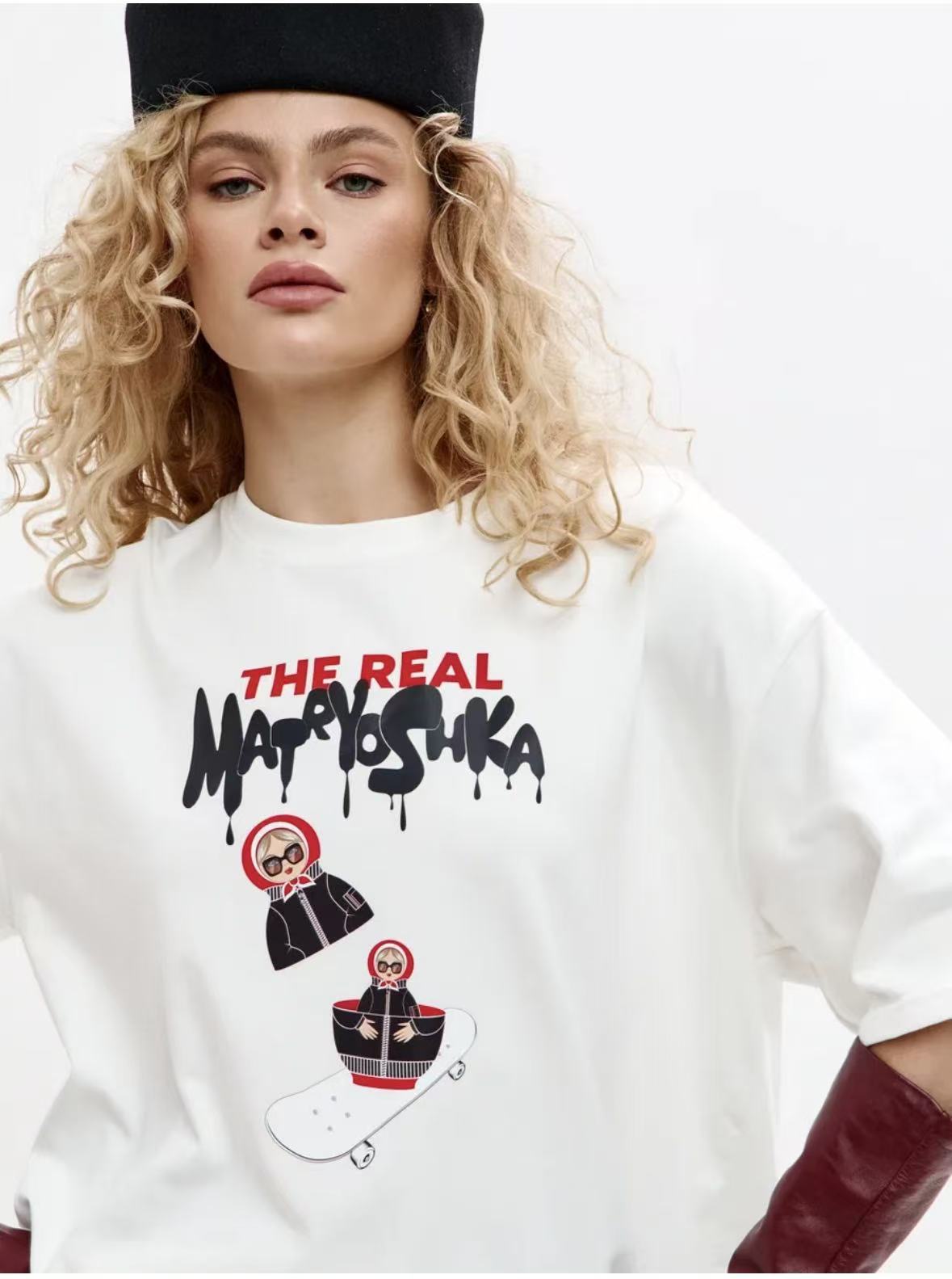 Harajuku Round Neck Short Sleeve Top — Loose Cotton Unisex Tee (White)