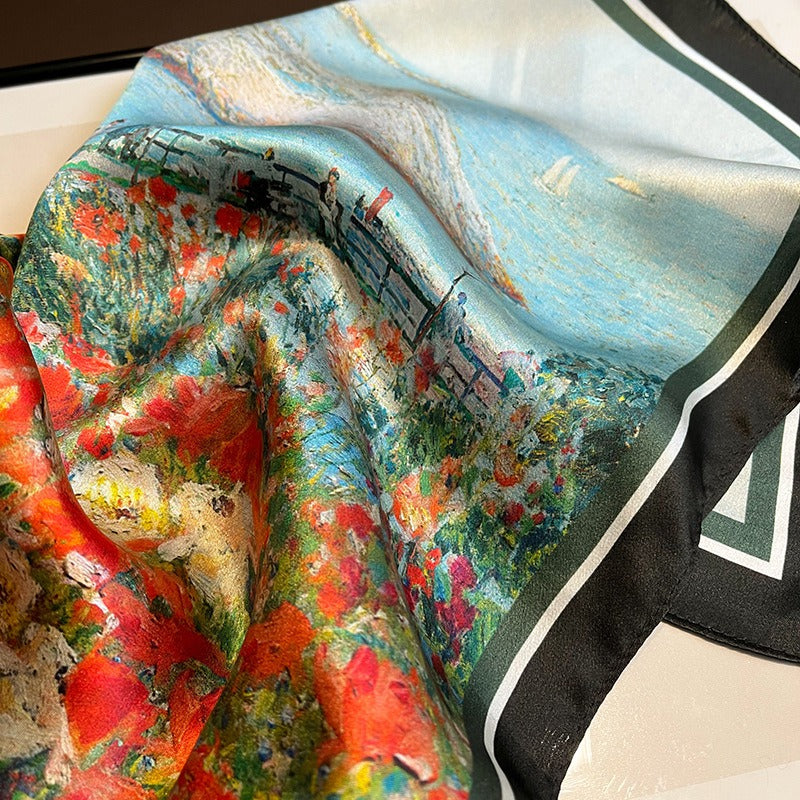 Fresh Mulberry Red Garden Silk Scarf – Harajuku Style
