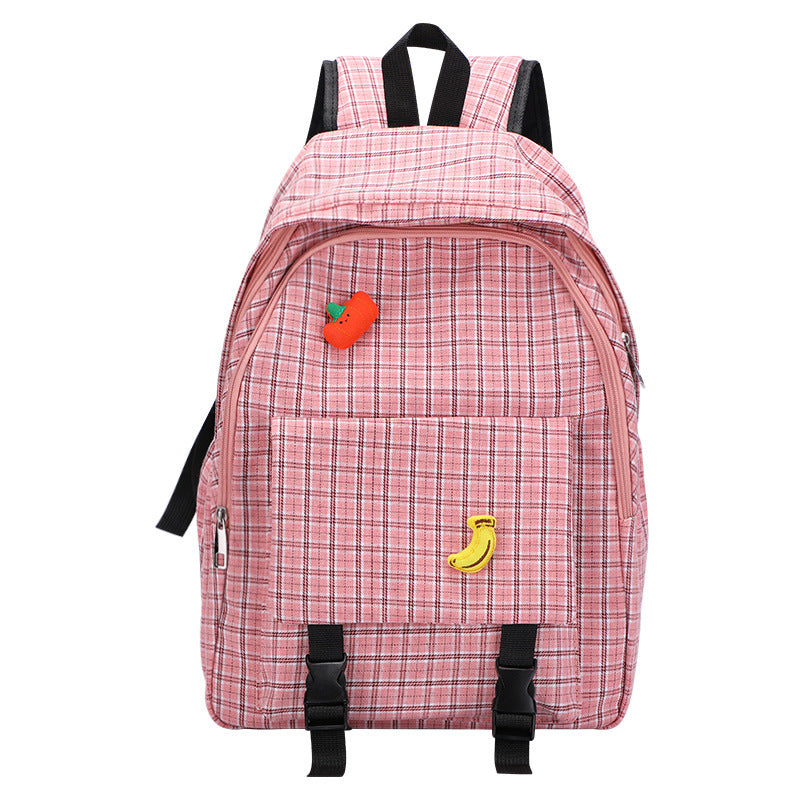Harajuku Style Plaid Backpack for Girls