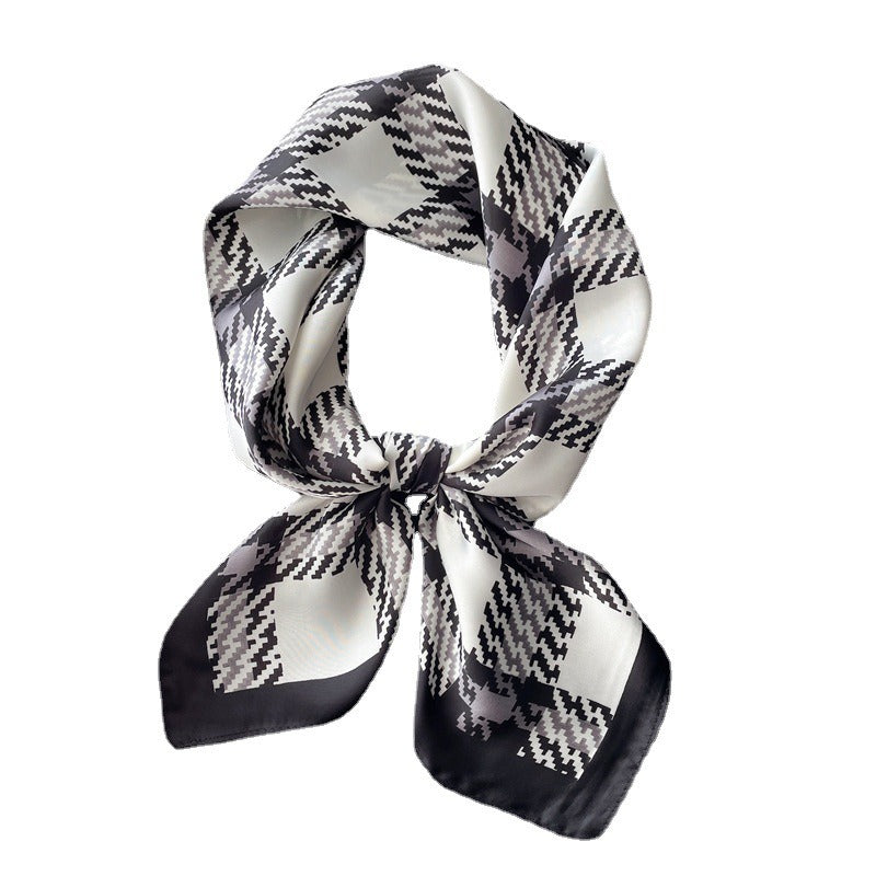 Harajuku Style Checkered Square Scarf