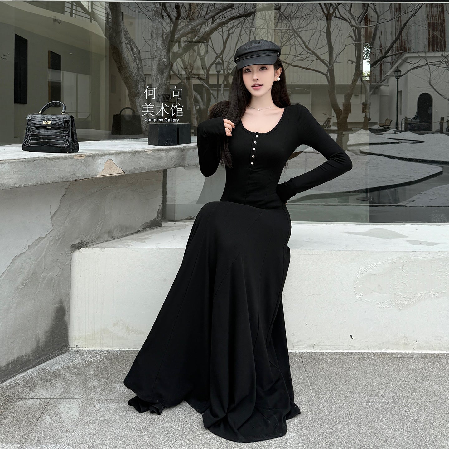 Casual Long-Sleeved Dress with A-List Style