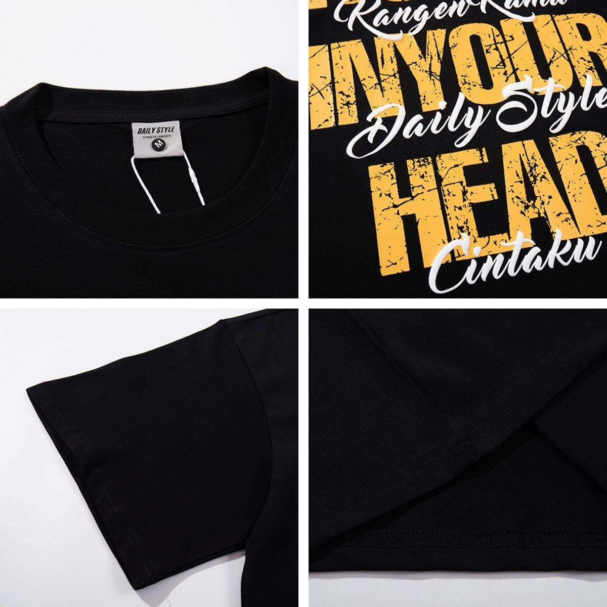 Retro Distressed Letter Print Oversized T-Shirt