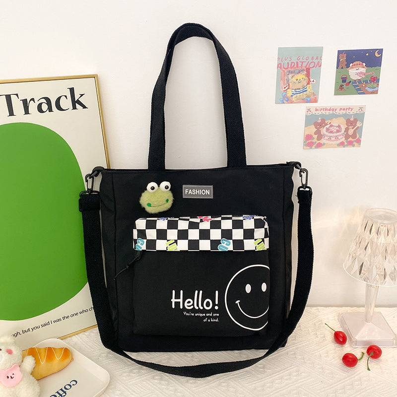 Korean Cartoon Large-Capacity Canvas Shoulder Bag