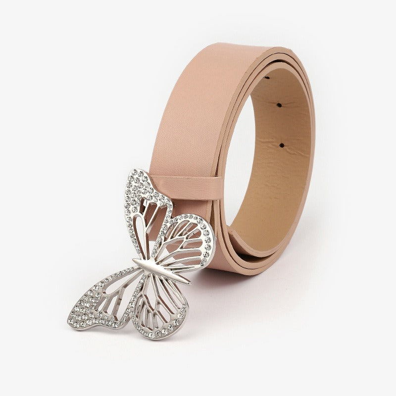 Harajuku Butterfly Water Diamond Buckle Belt