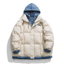 Harajuku Style Thickened Hooded Cotton Jacket for Men
