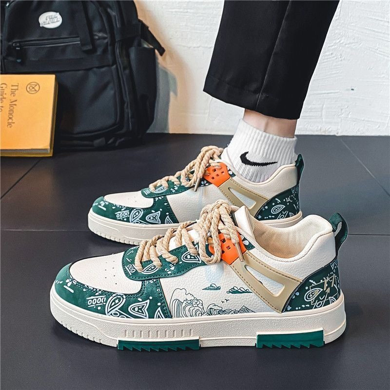 Harajuku Style Breathable Thick Soled White Casual Shoes