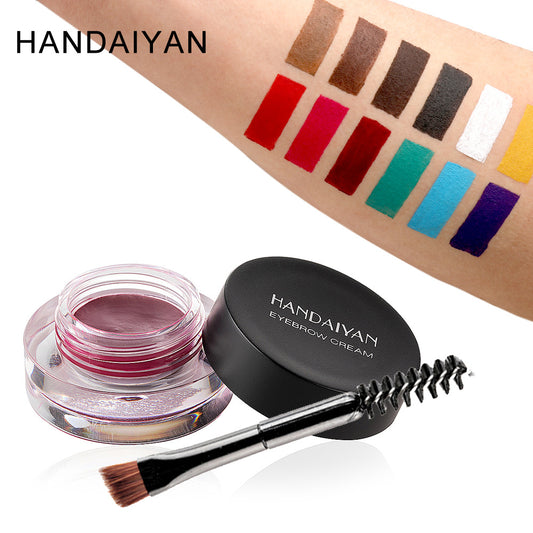 12-Color Waterproof Eyebrow Dye Cream - Harajuku Style