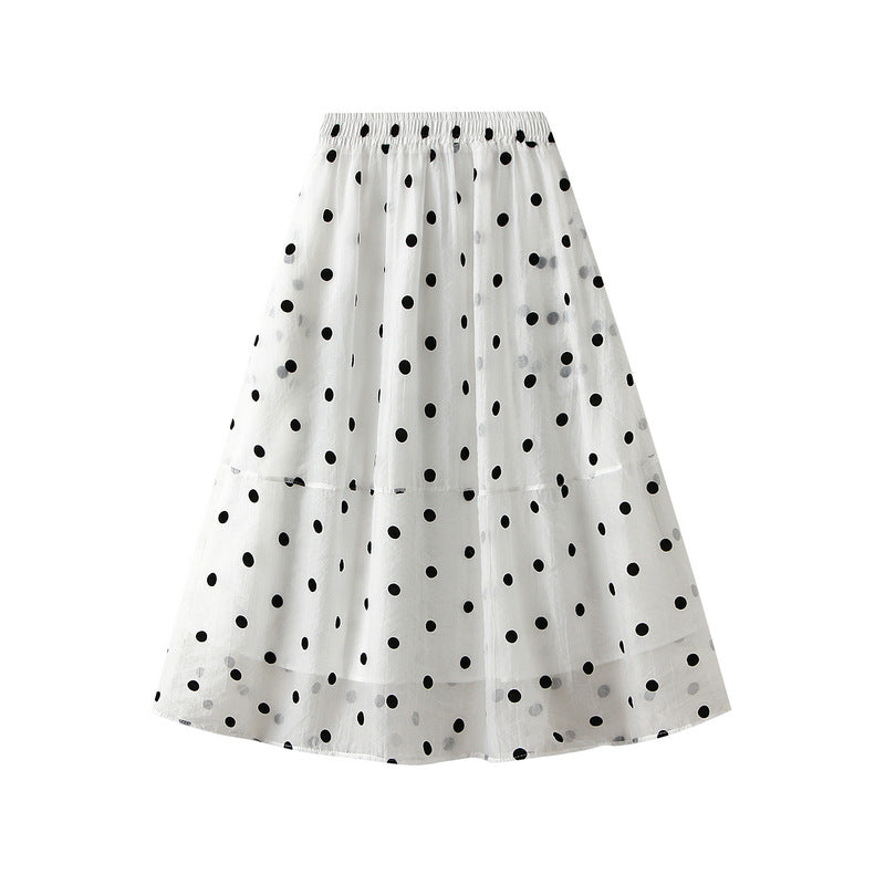 Polka Dot Twilight Cloud Yarn A-Line Skirt