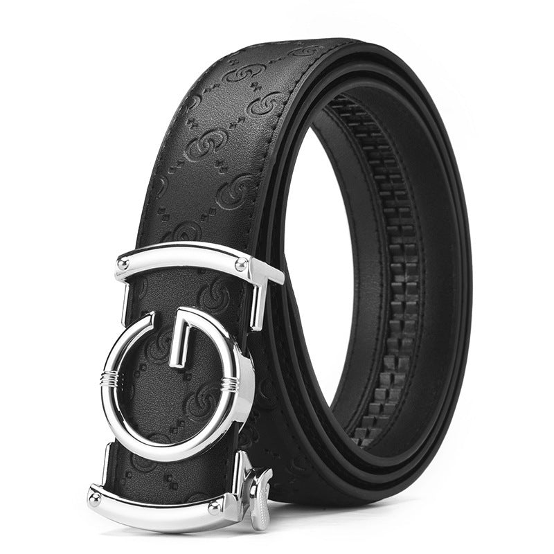 Men's Harajuku Style Genuine Leather Automatic Buckle Belt