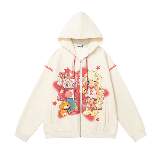 Anime Design Hoodie - Harajuku Streetwear