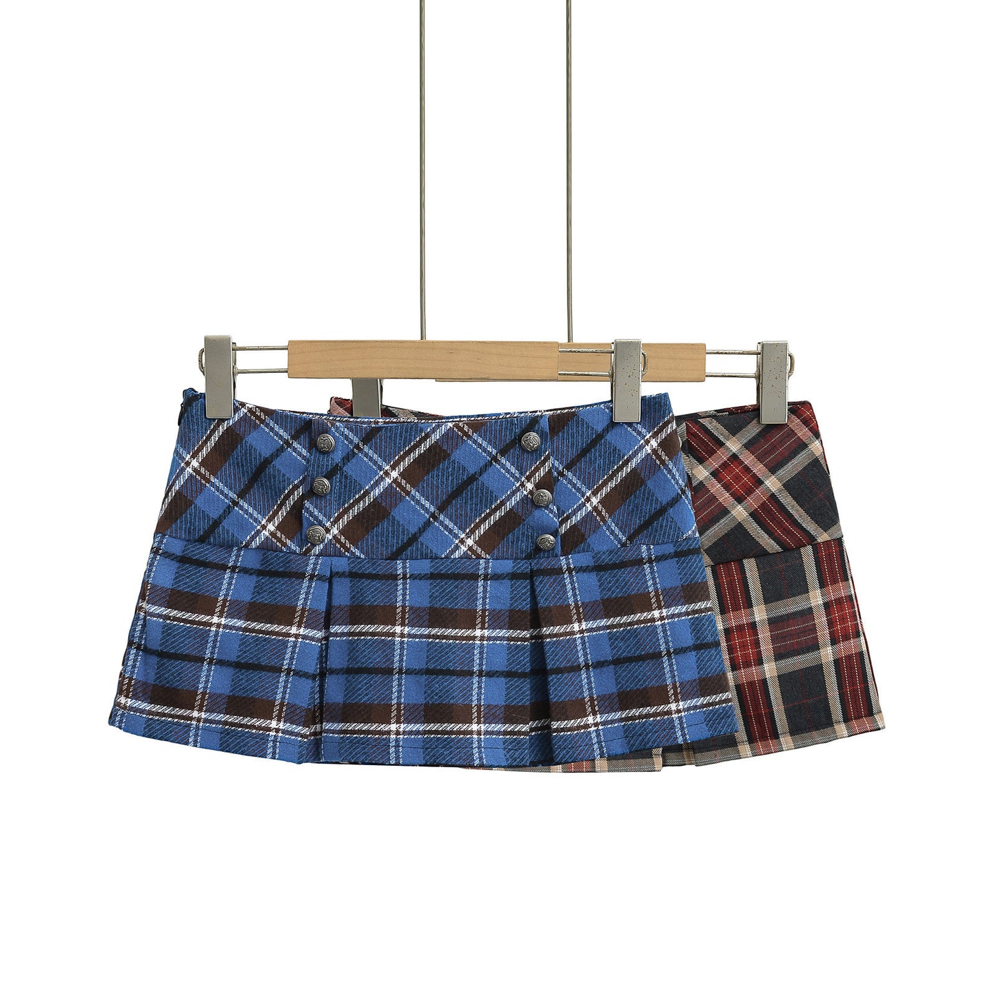 Checkered A-Line Midi Skirt for Women
