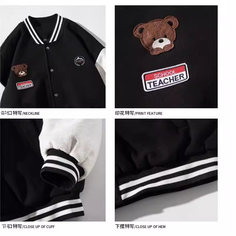 Casual Baseball Jacket for Men, Loose Fit, All-Match Sporty Outdoor Jacket