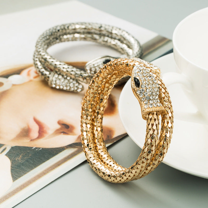 Exaggerated Punk Snake Winding Ring for Bold Harajuku Style