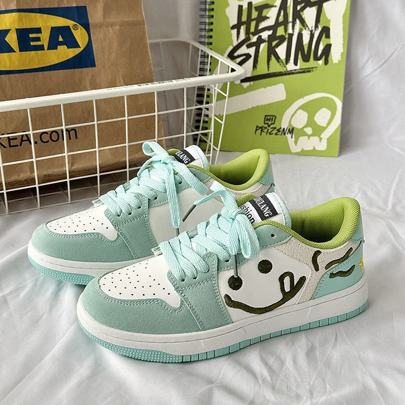 Mint Green Skate Shoes - Harajuku Style Casual Footwear