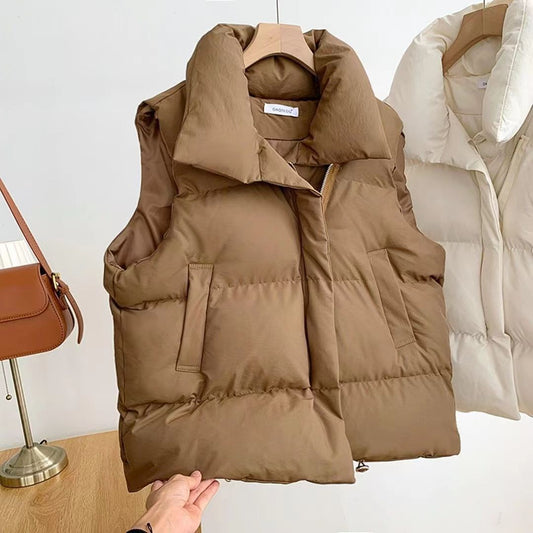 Playful Short Down Cotton Vest for Women