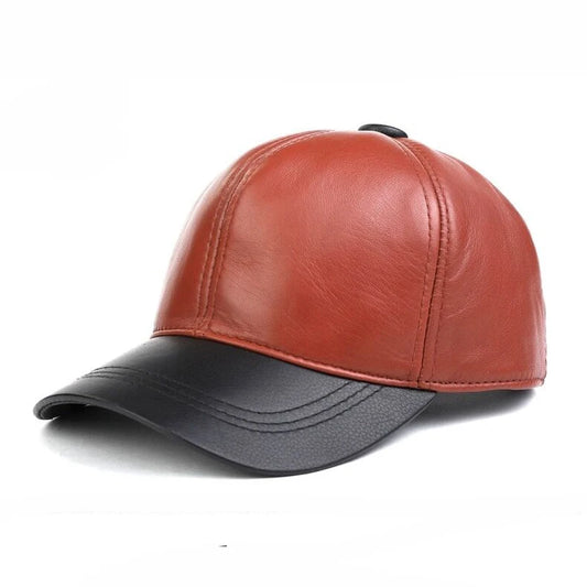 Candy Color Real Leather Baseball Caps - Harajuku Style