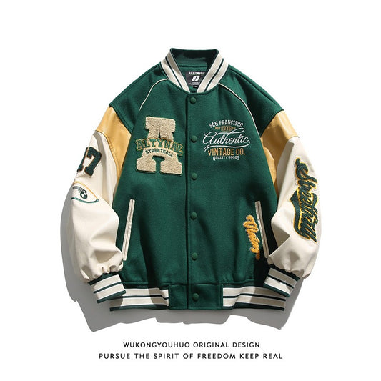 Harajuku Style Baseball Bomber Jacket for Men