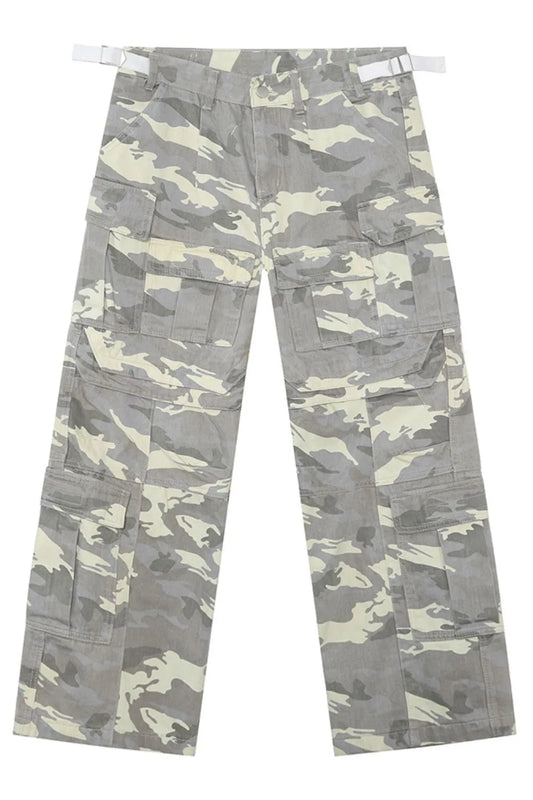 Men's Camo Straight Cargo Jeans - Harajuku Street Style