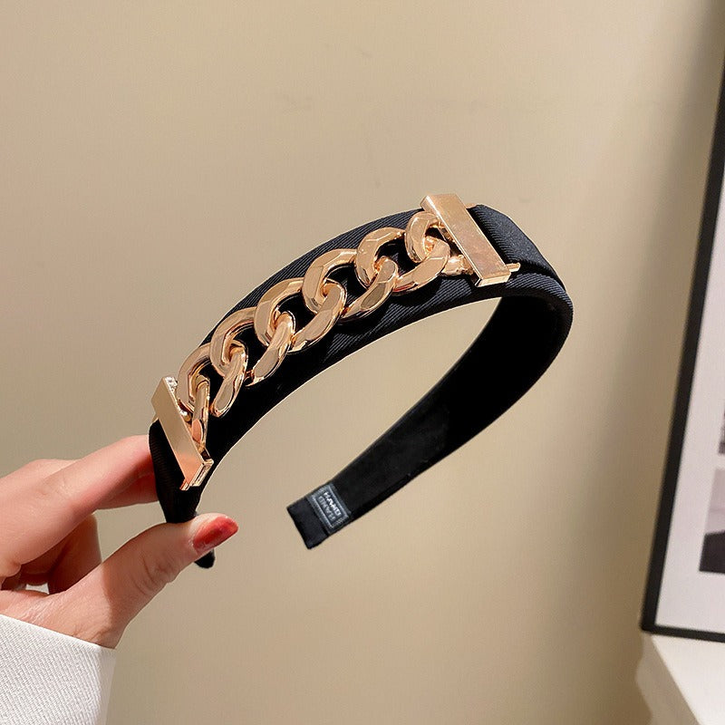 Black And White Plaid Woven Headband
