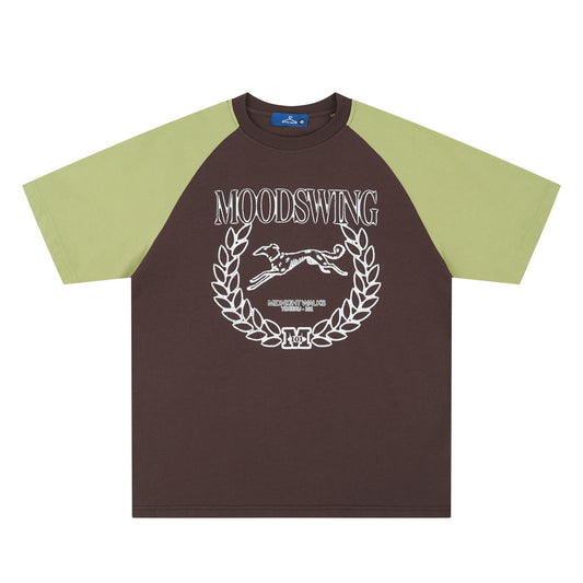 Retro Colorblock Dachshund Raglan T-Shirt