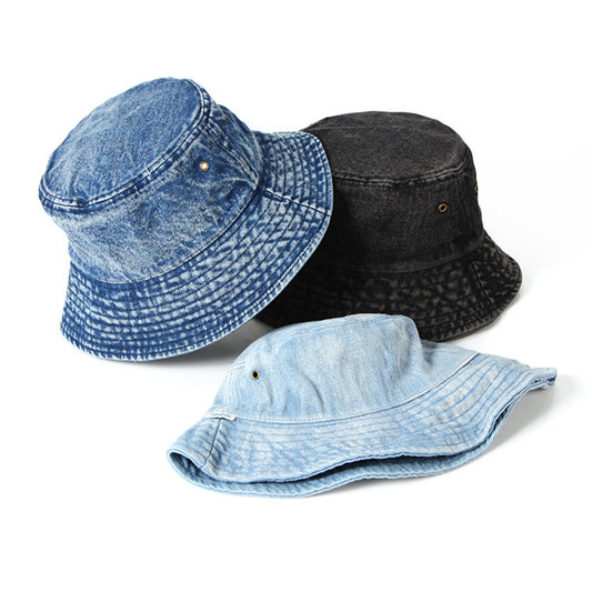 Korean-Japanese Style Washed Denim Fisherman Hat