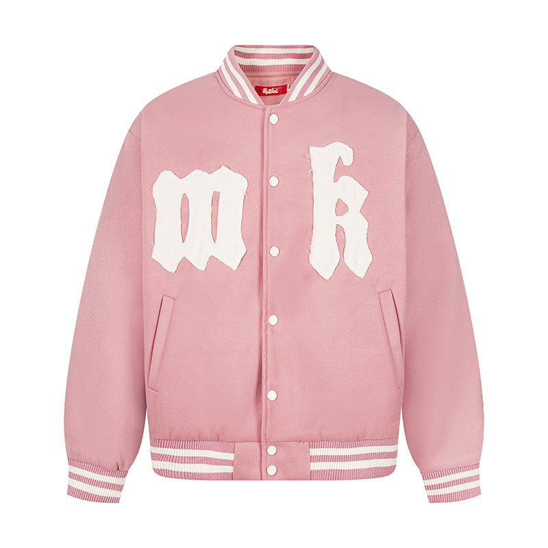 Embroidery Baseball Jacket Loose Thickened Cotton Coat