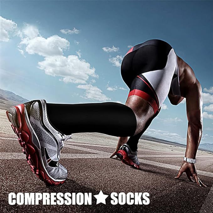 Sports Compression Socks - Long Tube Calf Socks for Skipping Rope and Cycling