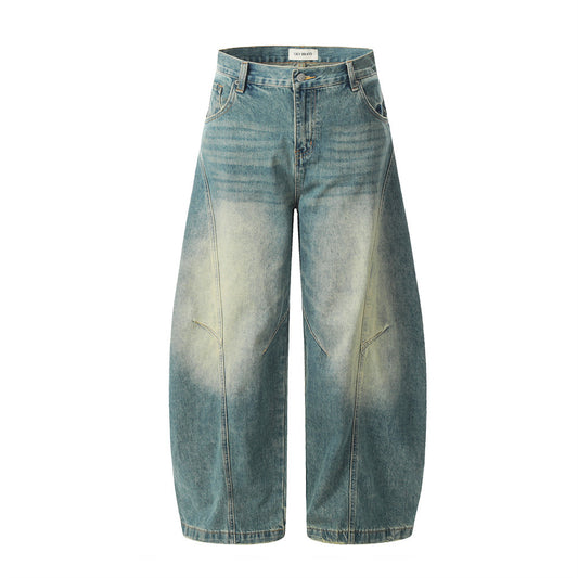 Punk Washed Denim Scissors Pants - Harajuku Style