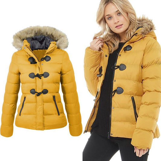 Harajuku Style Cotton Warm Coat with Horn Button
