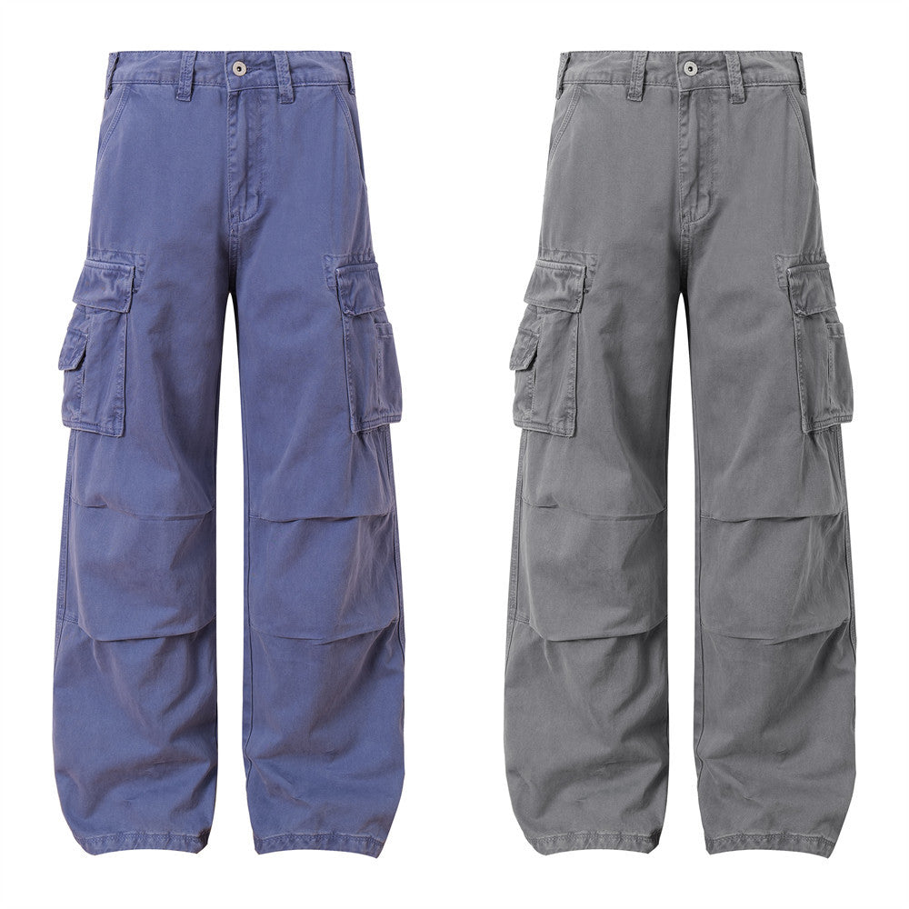 Harajuku Style Multi-Pocket Straight Leg Pants for Men