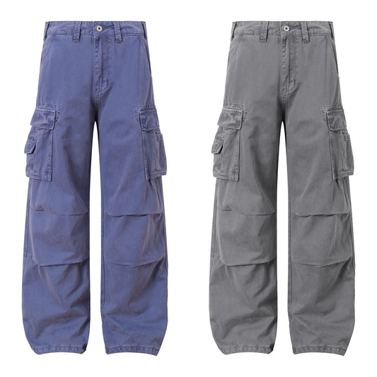 Harajuku Style Multi-Pocket Straight Leg Pants for Men