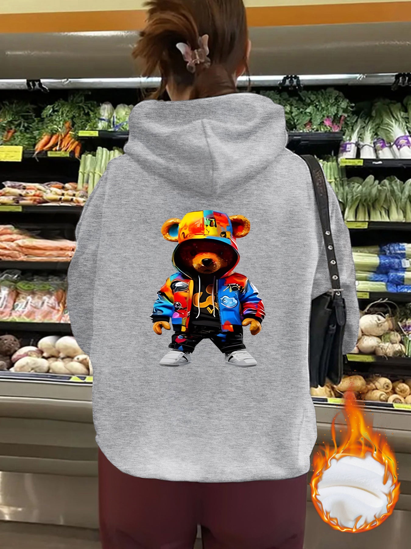 Women's Bear Hoodie with Fleece Hood