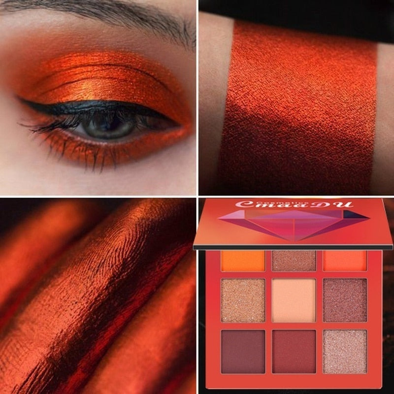 9 Color Diamond Bright Eye Shadow Palette - Matte & Shimmer