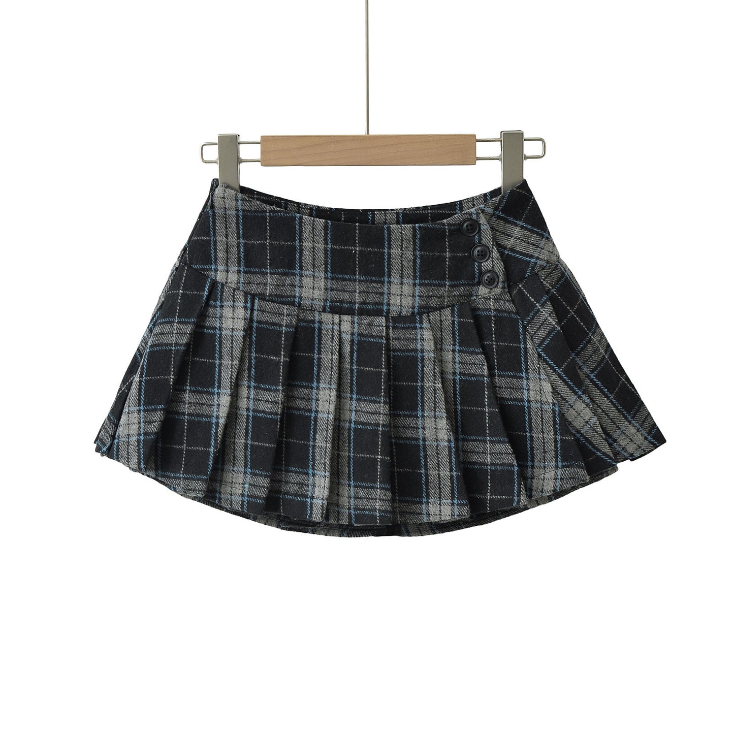 High Waisted Plaid A-Line Skirt