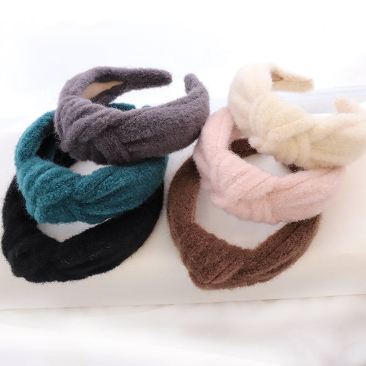 Woolen Mink Hair Hoop Knot Headband