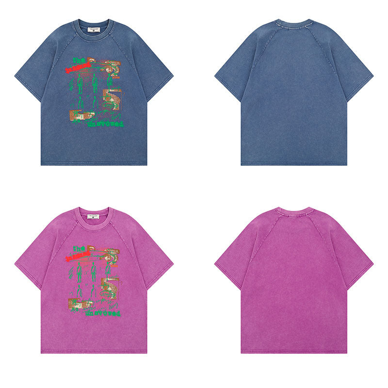 Harajuku Style Loose Fit Cotton Tee for Men