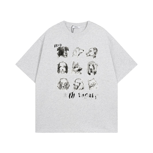 Retro Fun Pet Print Short Sleeve T-Shirt for Men