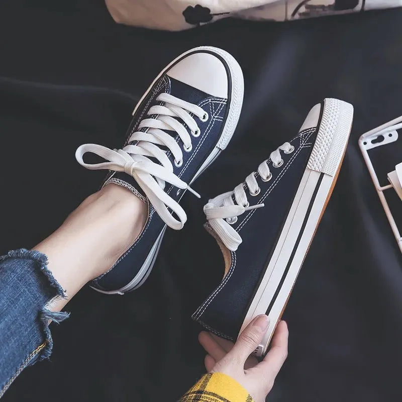 Harajuku Style Lace Up Round Toe Sneakers