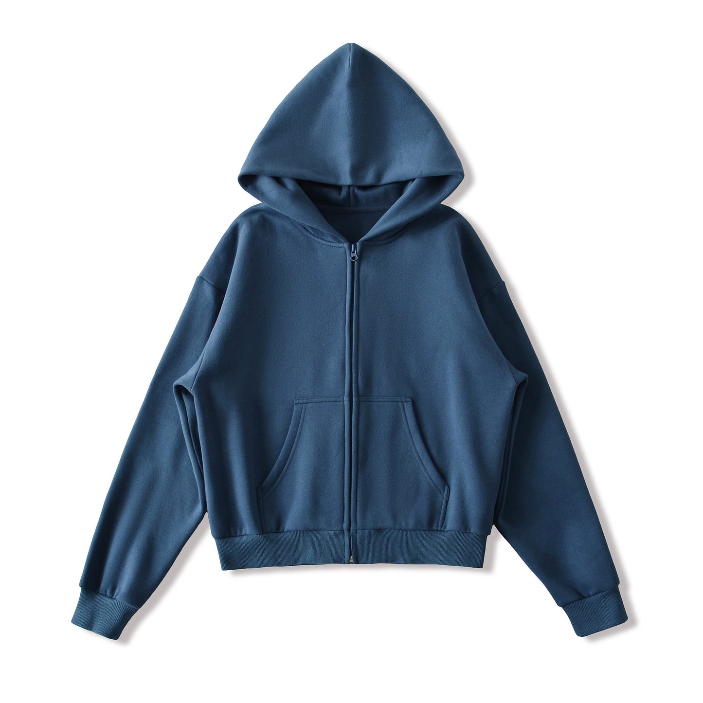 Velvet Hooded Zipper Long Sleeve Sweatshirt Jacket
