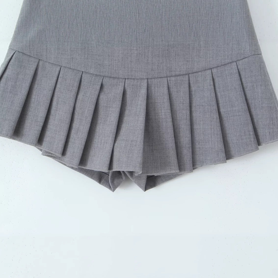 Button Embellished A-Line Pleated Skirt