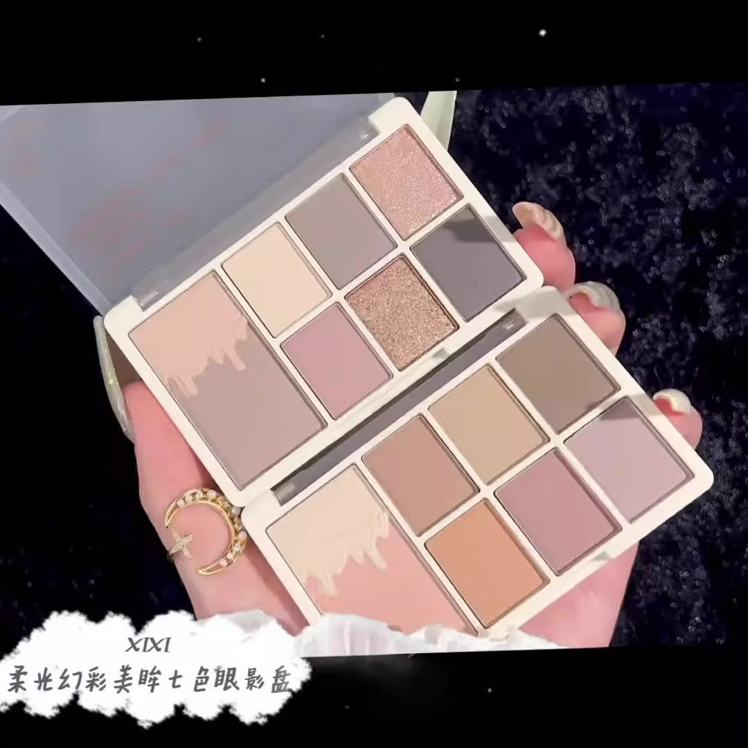 7 Color Red Wine Glitter Eyeshadow Palette - Korean Makeup