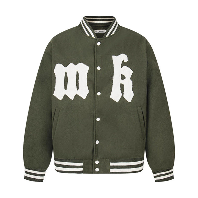 Embroidery Baseball Jacket Loose Thickened Cotton Coat