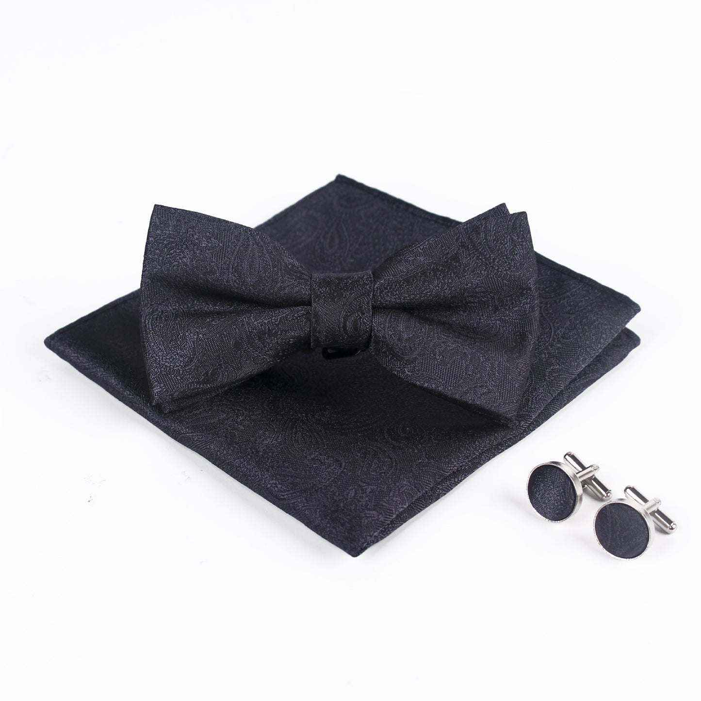3 Piece Polyester Jacquard Matte Color Men's Party Accessory Set