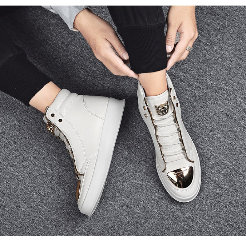 Men's High-Top Casual Leather Boots