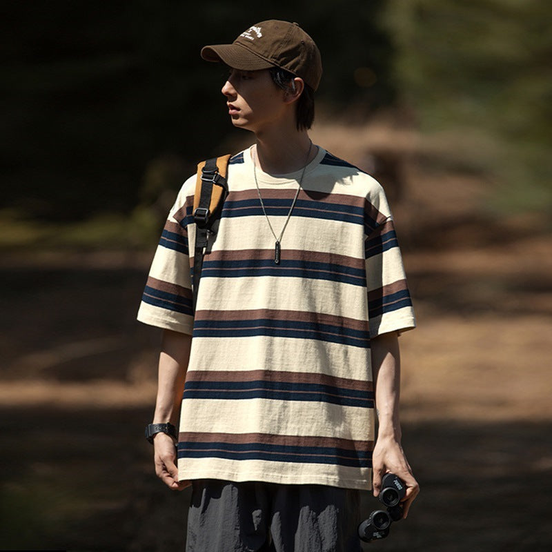 Striped Casual Round Neck T-Shirt