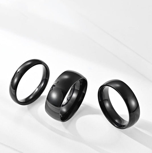 Glossy Gold Plated Curved Titanium Steel Couple Tail Ring